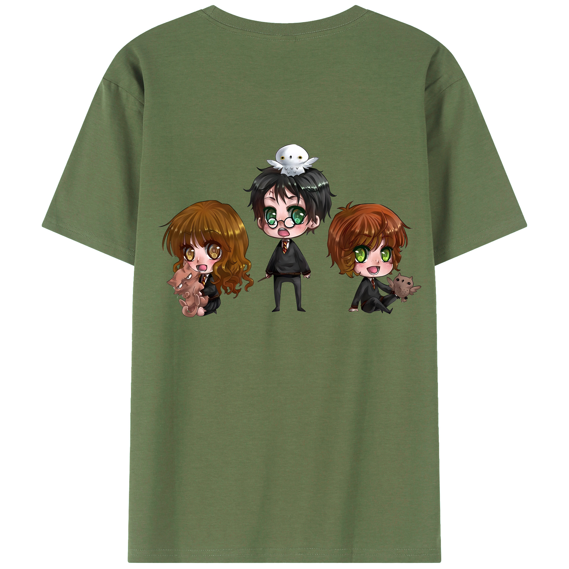 （画像用） Harry Potter ハリー・ポッターシリーズ 綿100％ メンズ半袖Tシャツ（バックプリント） 通気性